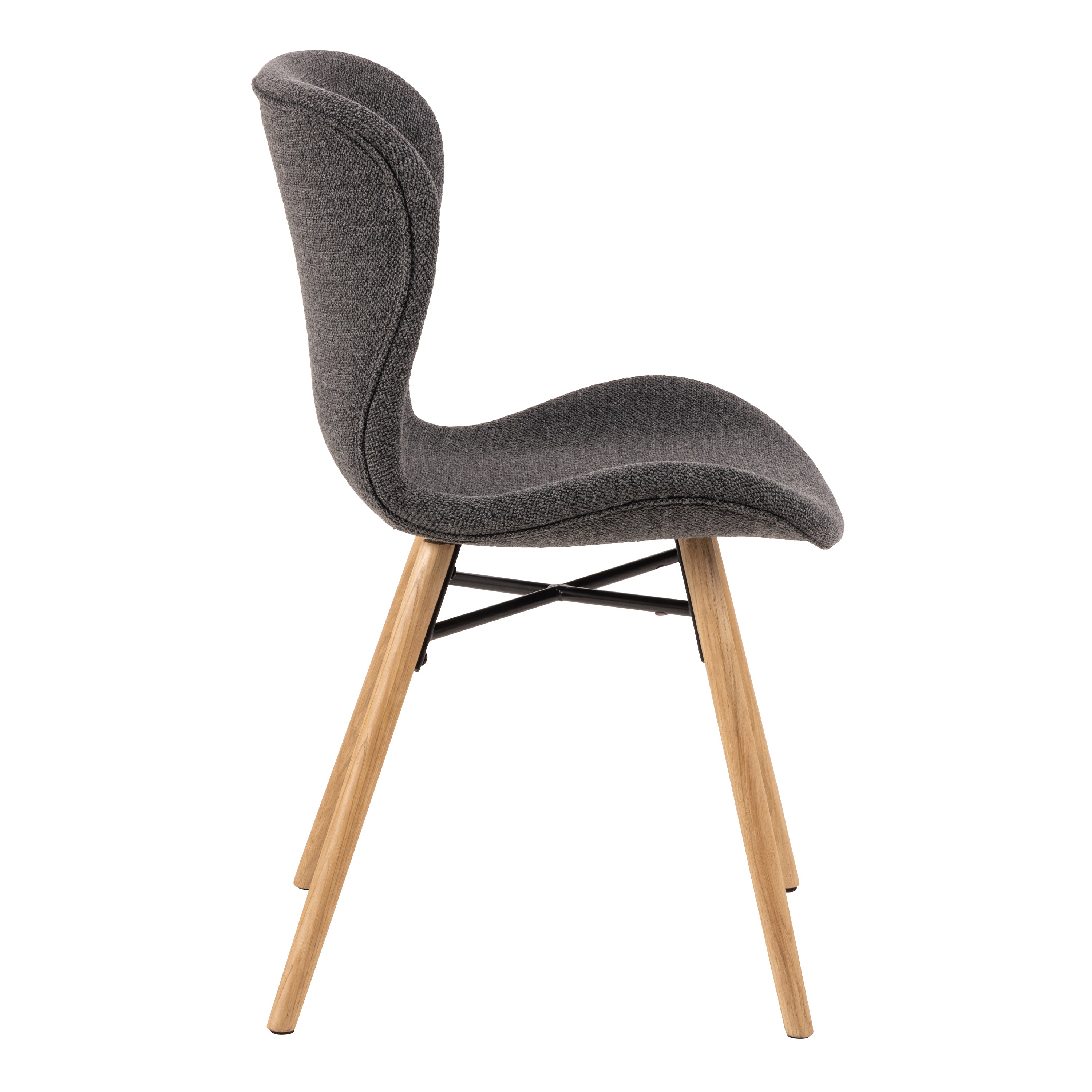 Matilda Dining Chairs with Grey Fabric and Oak Set of 2