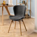 Matilda Dining Chairs with Grey Fabric and Oak Set of 2