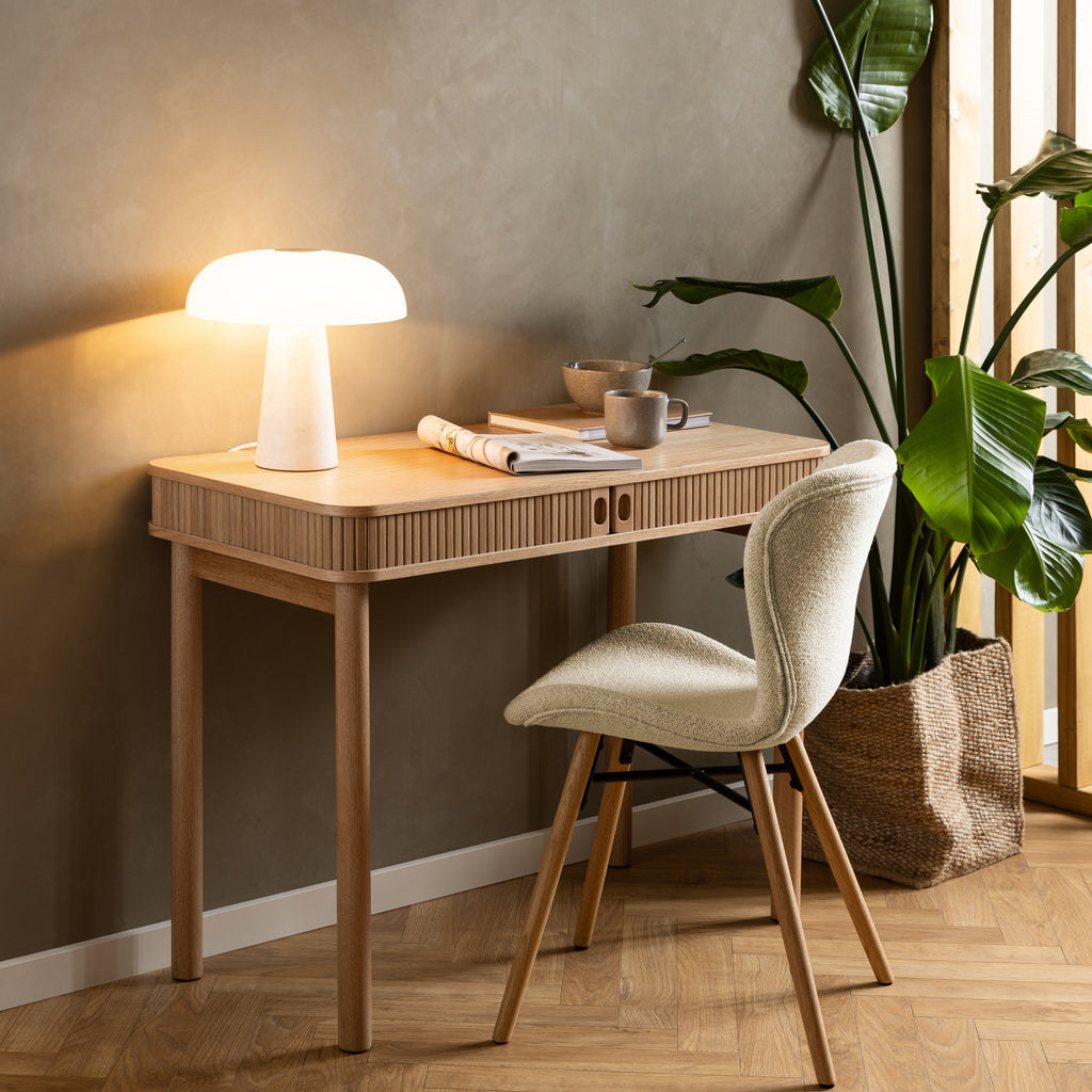 Matilda Dining Chairs with Cream Fabric and Oak Set of 2