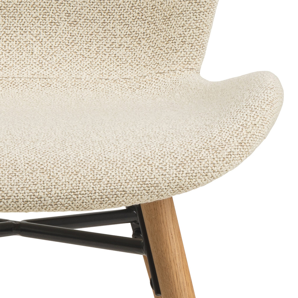 Matilda Dining Chairs with Cream Fabric and Oak Set of 2