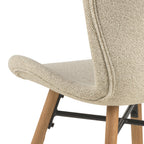 Matilda Dining Chairs with Cream Fabric and Oak Set of 2