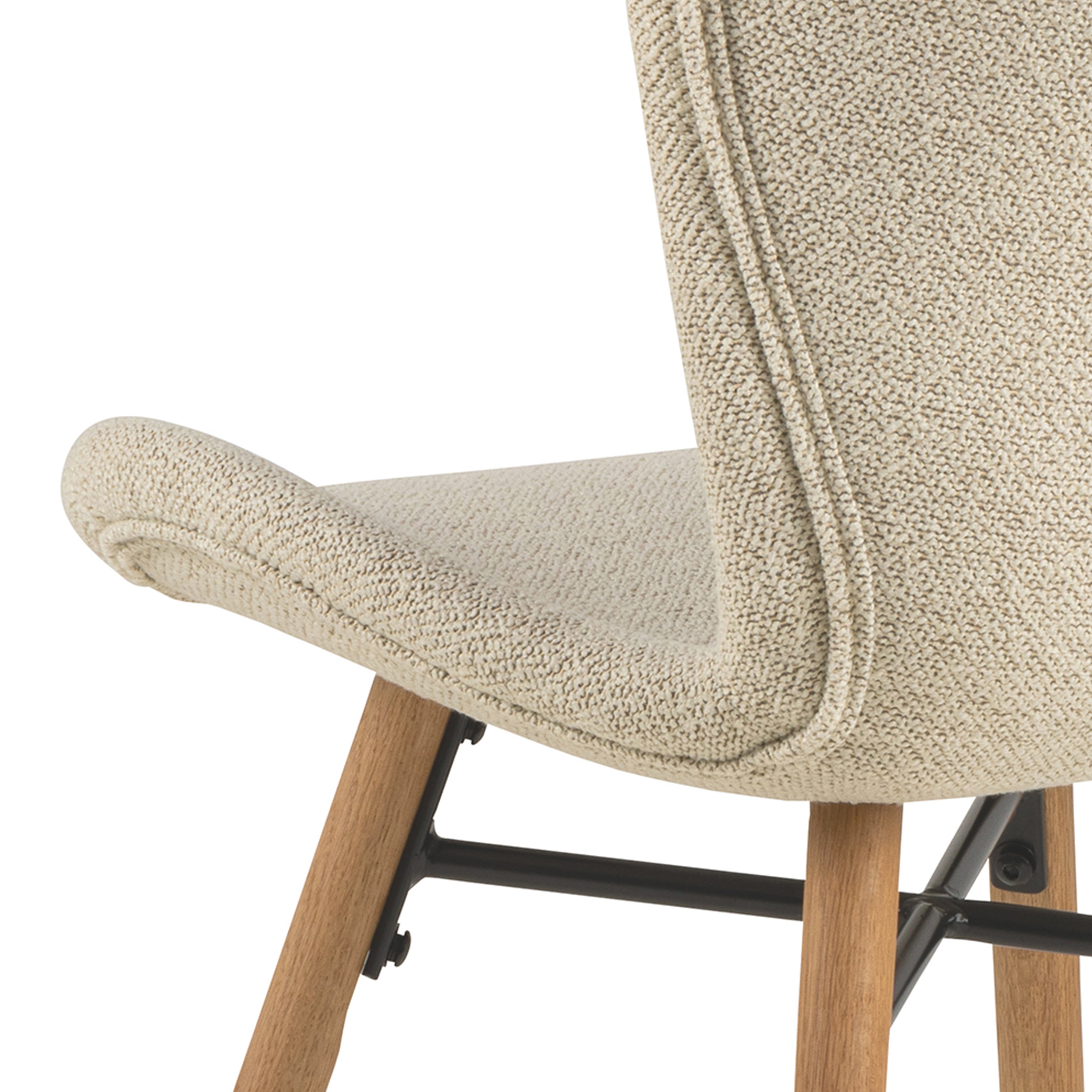 Matilda Dining Chairs with Cream Fabric and Oak Set of 2