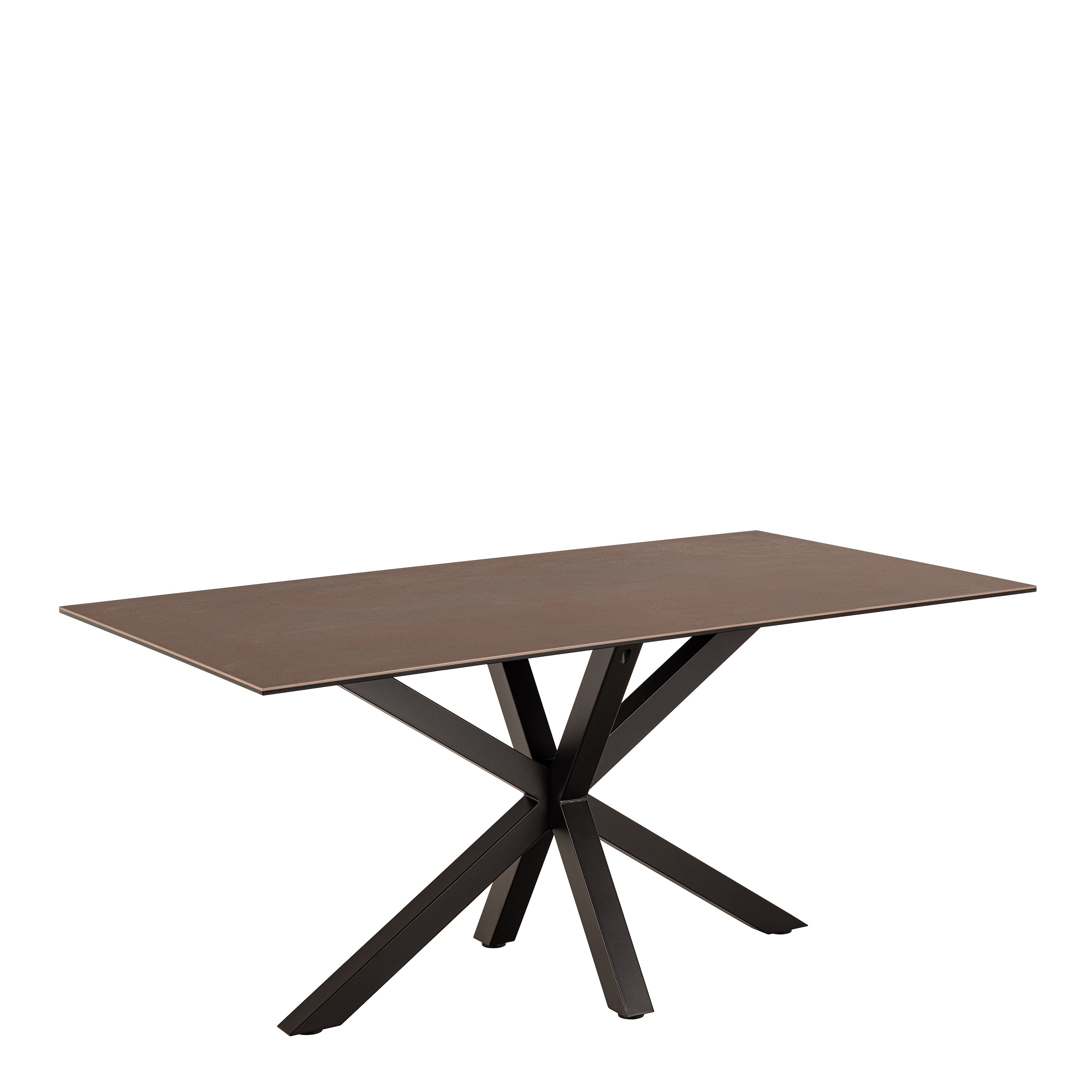 Harlow Dining Table in Ceramic Rusty Brown 160x75.5cm