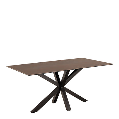 Harlow Dining Table in Ceramic Rusty Brown 160x75.5cm