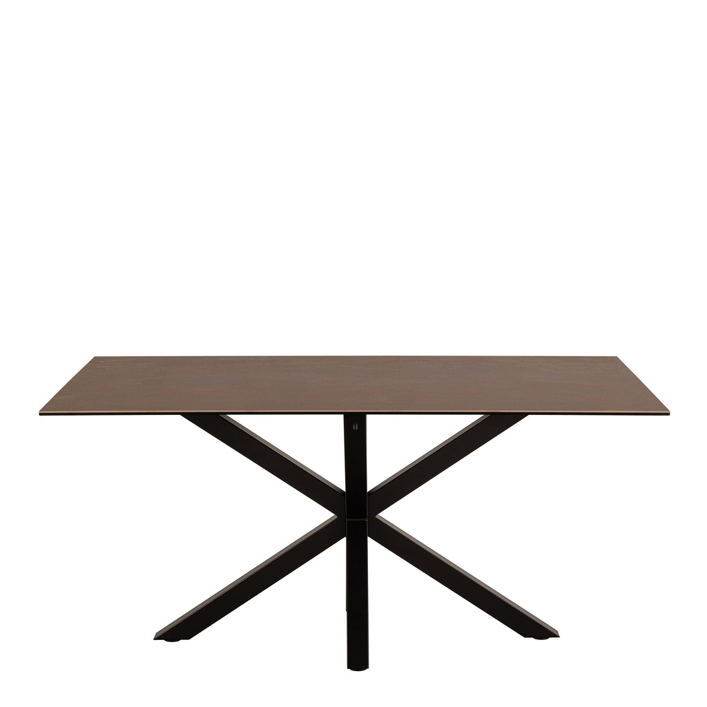 Harlow Dining Table in Ceramic Rusty Brown 160x75.5cm