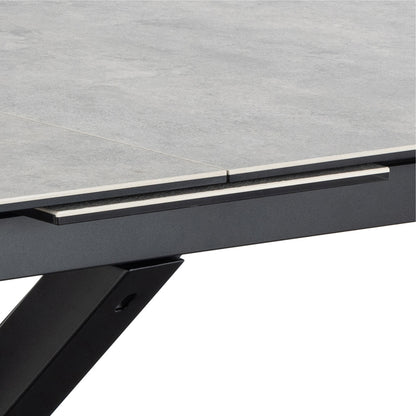 Harlow Extendable Dining Table with Ceramic Grey Top 168cm