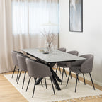 Harlow Extendable Dining Table with Ceramic Grey Top 168cm