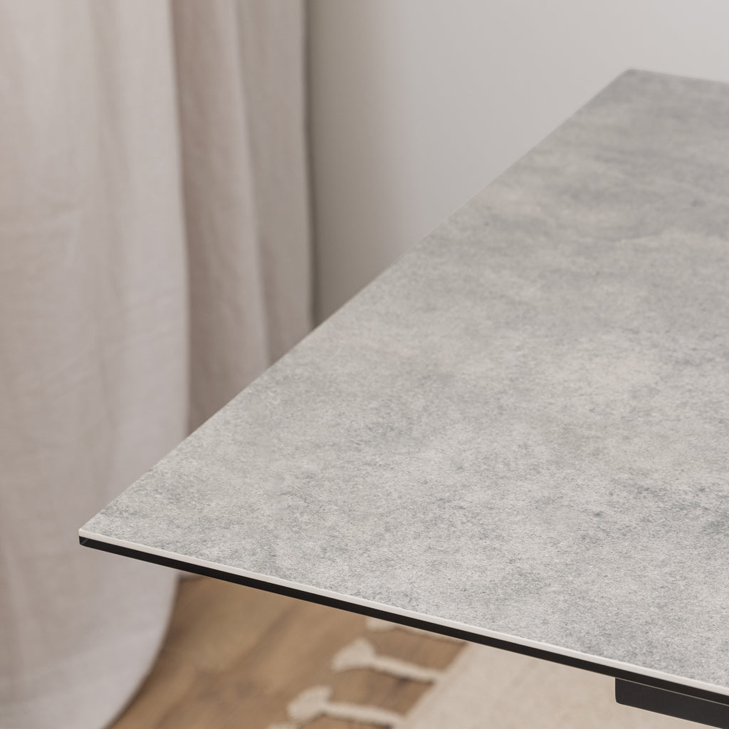 Harlow Extendable Dining Table with Ceramic Grey Top 168cm