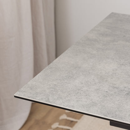 Harlow Extendable Dining Table with Ceramic Grey Top 168cm