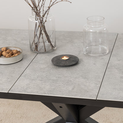 Harlow Extendable Dining Table with Ceramic Grey Top 168cm