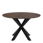 Harlow Round Dining Table with Ceramic Rusty Brown Top