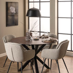 Harlow Round Dining Table with Ceramic Rusty Brown Top