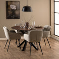 Harlow Round Dining Table with Ceramic Rusty Brown Top