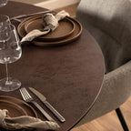 Harlow Round Dining Table with Ceramic Rusty Brown Top