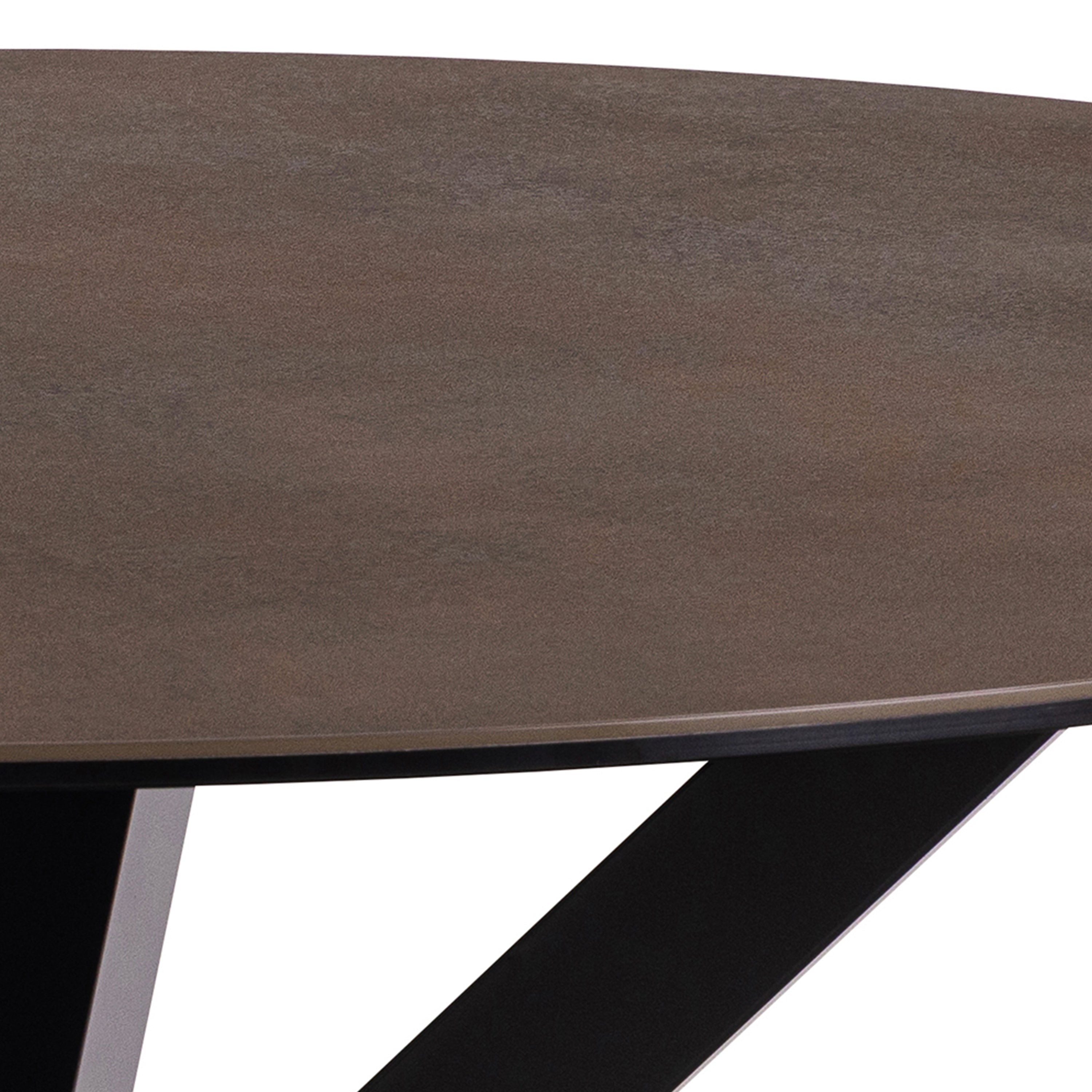 Harlow Round Dining Table with Ceramic Rusty Brown Top