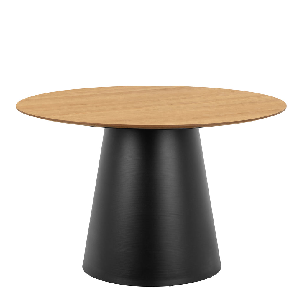 Sullivan Round Dining Table in Oak/Black 120cm