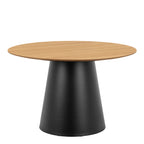 Sullivan Round Dining Table in Oak/Black 120cm