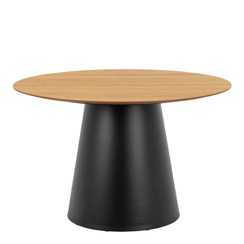Sullivan Round Dining Table in Oak/Black 120cm