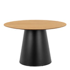 Sullivan Round Dining Table in Oak/Black 120cm