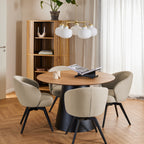 Sullivan Round Dining Table in Oak/Black 120cm