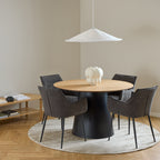 Sullivan Round Dining Table in Oak/Black 120cm