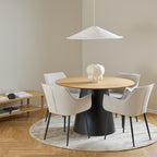 Sullivan Round Dining Table in Oak/Black 120cm