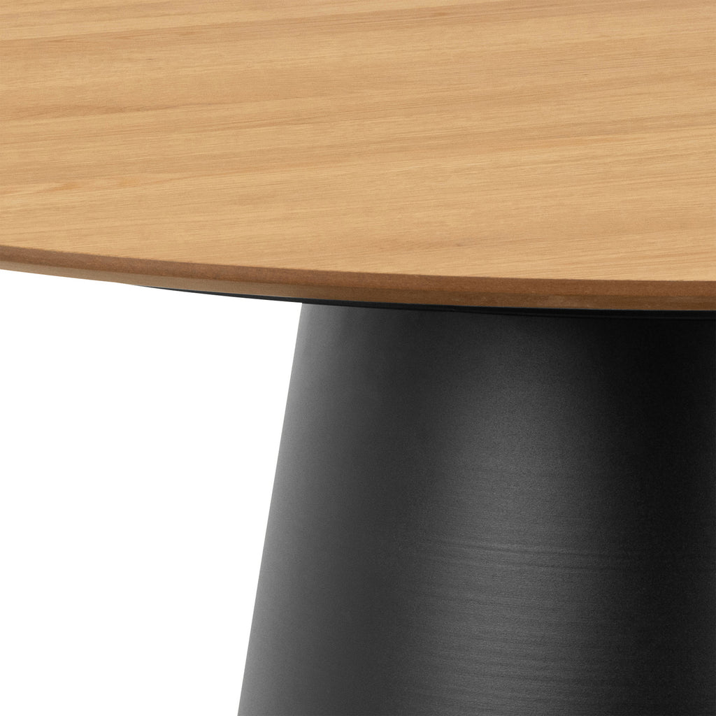 Sullivan Round Dining Table in Oak/Black 120cm