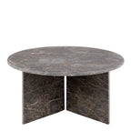 Lyra Round Coffee Table with Marron Marble Top 90cm