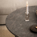 Lyra Round Coffee Table with Marron Marble Top 90cm