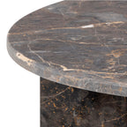 Lyra Round Coffee Table with Marron Marble Top 90cm