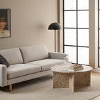 Lyra Round Coffee Table with Brown Marble Top 90cm