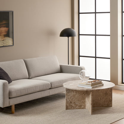 Lyra Round Coffee Table with Brown Marble Top 90cm