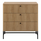 Alberto Chest of 3 Drawers in Oak/Black Legs