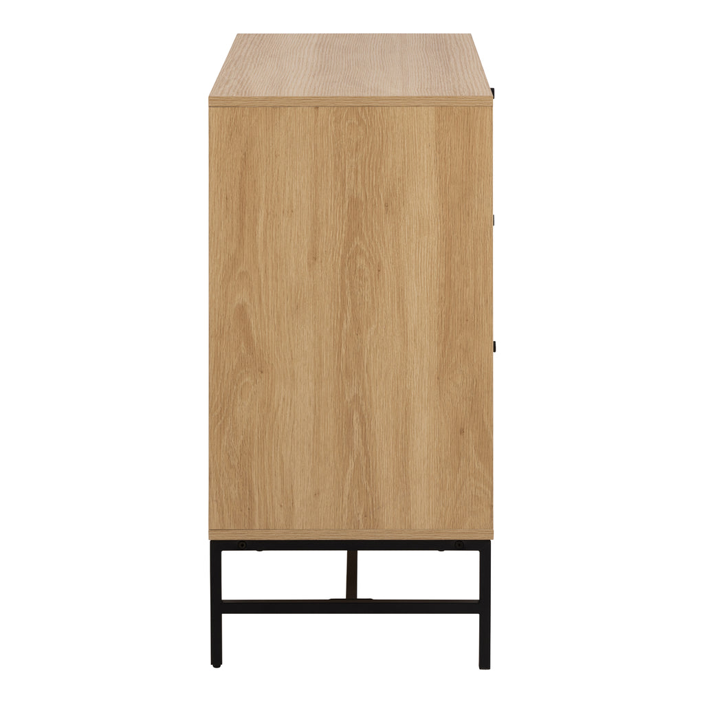Alberto Chest of 3 Drawers in Oak/Black Legs