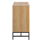 Alberto Chest of 3 Drawers in Oak/Black Legs
