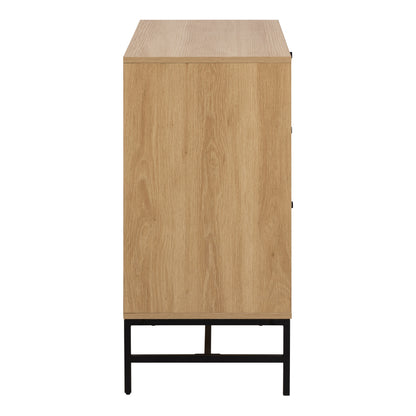Alberto Chest of 3 Drawers in Oak/Black Legs