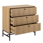 Alberto Chest of 3 Drawers in Oak/Black Legs
