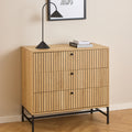 Alberto Chest of 3 Drawers in Oak/Black Legs