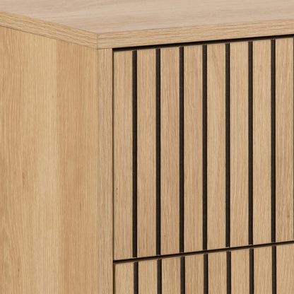 Alberto Chest of 3 Drawers in Oak/Black Legs