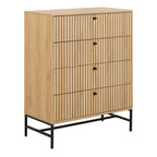 Alberto Chest of 4 Drawers in Oak/Black Legs