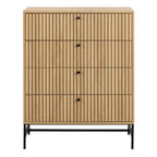 Alberto Chest of 4 Drawers in Oak/Black Legs