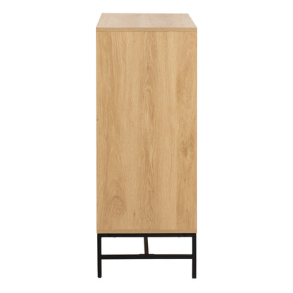 Alberto Chest of 4 Drawers in Oak/Black Legs