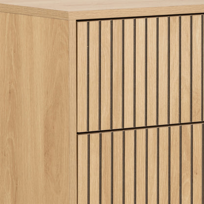Alberto Chest of 4 Drawers in Oak/Black Legs