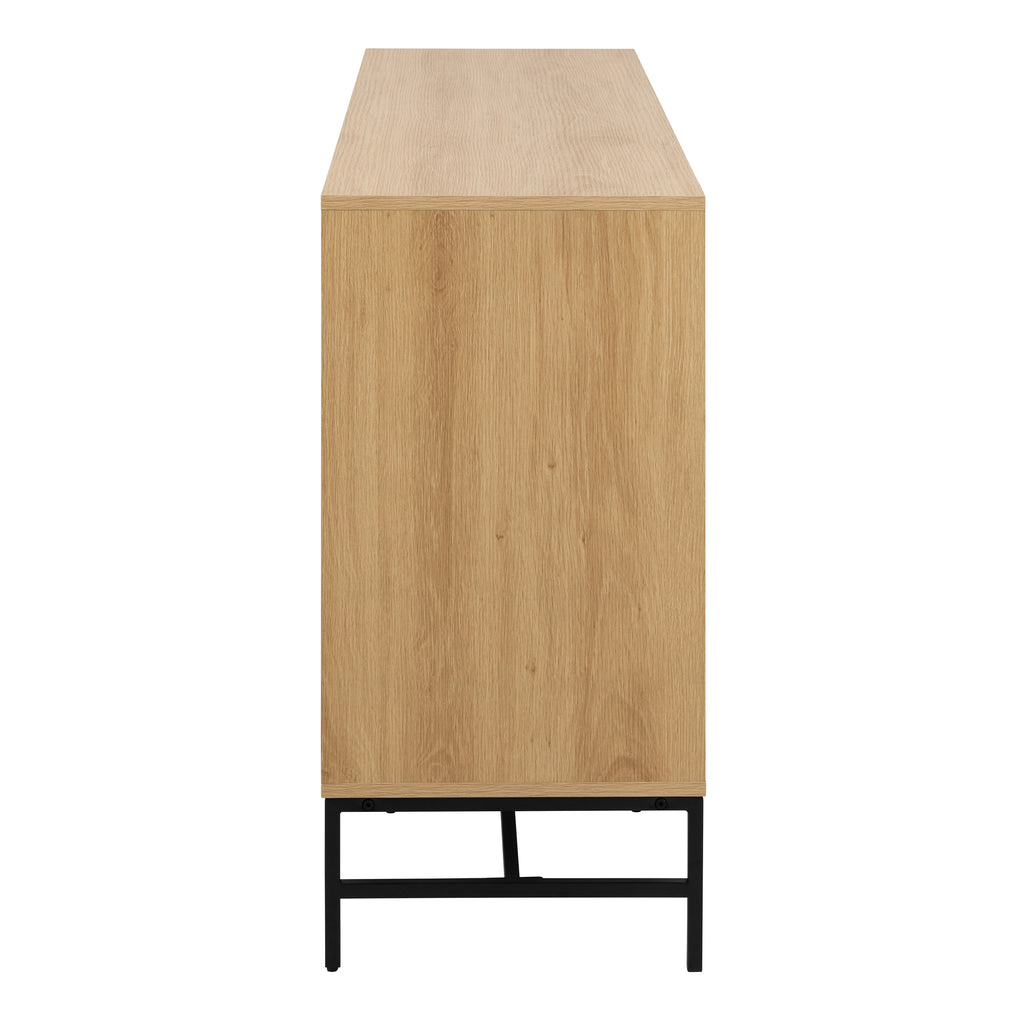 Alberto Wide Chest of 6 Drawers in Oak/Black Legs