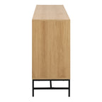 Alberto Wide Chest of 6 Drawers in Oak/Black Legs