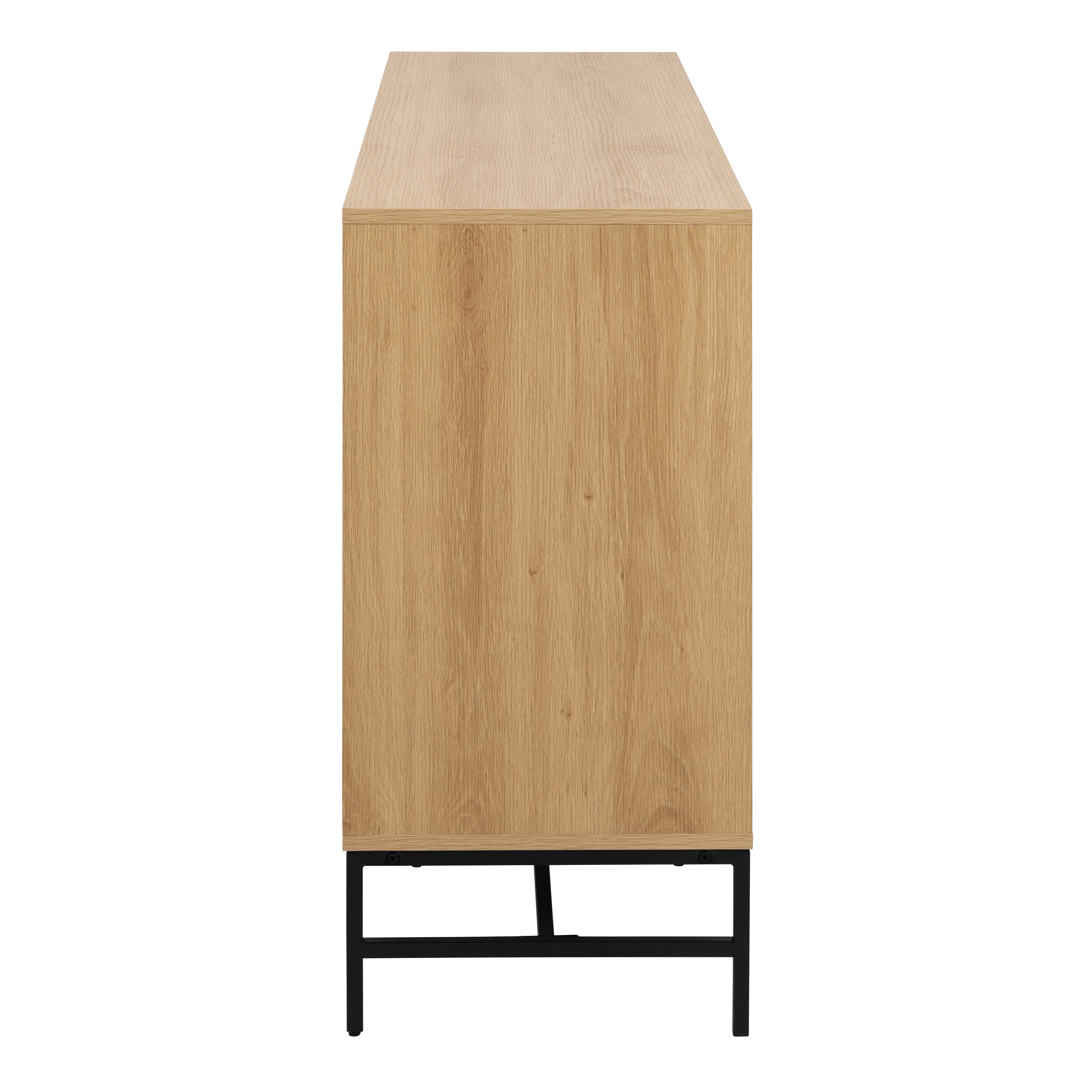Alberto Wide Chest of 6 Drawers in Oak/Black Legs