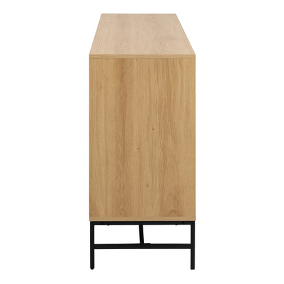 Alberto Wide Chest of 6 Drawers in Oak/Black Legs