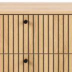 Alberto Wide Chest of 6 Drawers in Oak/Black Legs
