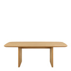 Christo Dining Table in Oak 220x75cm including 6 Lima Dining Chairs with Armrest in Black