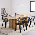 Christo Dining Table in Oak Included 6 Ida Dining Chairs in Black